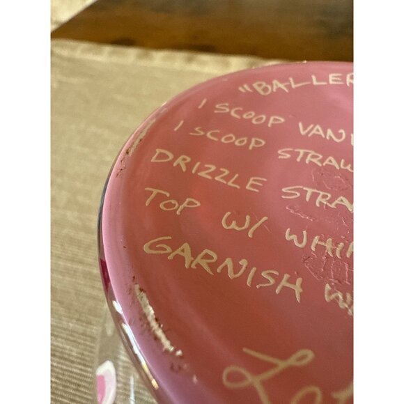 Hand Painted Lolita "Ballerina Swirl" Ice Cream Bowl Dish Pink - Picture 9 of 12